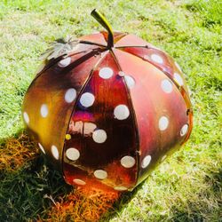 Large Metal And Glass Pumkin