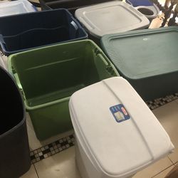 (10) STORAGE BOX CONTAINERS/ TRASH CAN 