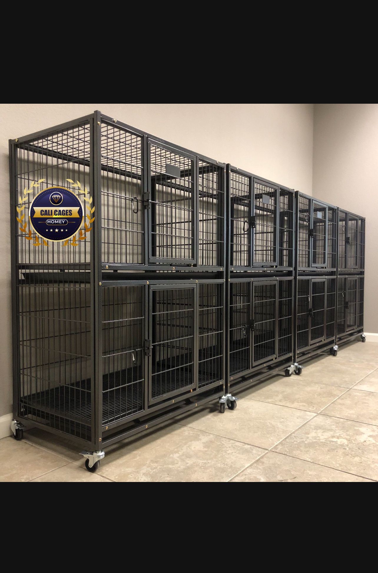 Dog Pet Cage Kennel Size 37” Medium Set Of 8 Cages With Grid And Trays. Black Friday Weekend Special 