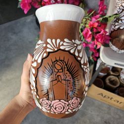 Virgencita Flower Vase 🤍🌹🤎 NOW $35‼️