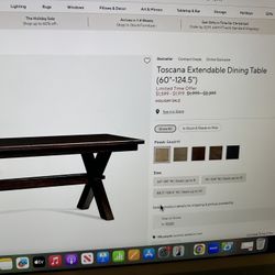 Pottery Barn Toscana Extendable Table