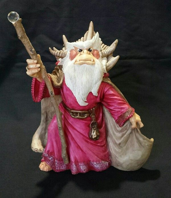 Krystonia Large Wizard Figurine Statue Crystal Gem Staff for