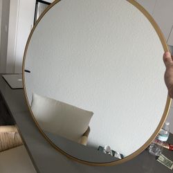 Round Gold Mirror, Hanging Mirror, Wall mount Mirror 