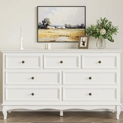 BEAUTIFUL 7 DRAWERS  WHITE DRESSER FRENCH STYLE BRAND NEW 55X17X33 GREAT QUALITY
