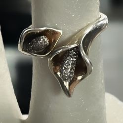 Qvc Affinity Diamonds  925 Sterling Silver Calla Lily Bipass