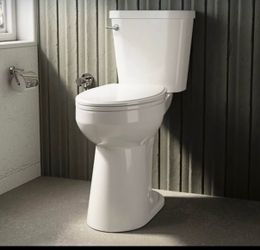 Los Flexi FH 21 Inch White 21 inch Elongated Extra tall 12-in Rough-In 1.28 GPF Soft Close 2-piece Toilet