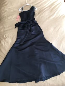 Navy blue Satin dress