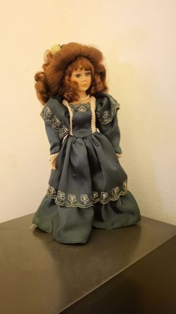 16" Vintage Victorian Style Doll with Doll Stand
