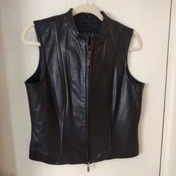 Classic  BLACK  LEATHER VEST