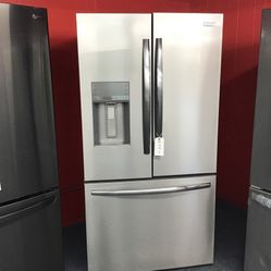 New Scratch And Dent Frigidaire Gallery 28 Cu Ft Stainless Steel French Door Fridge. 1 year Warranty 