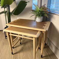 Authentic Vintage Lane Furniture Nesting Tables – Dovetail Construction – Mid-Century Modern – Made in US