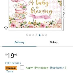 Never Been Use  7x5 Baby Shower Back Drop Decorations 