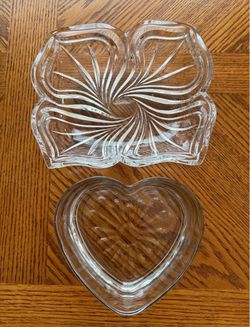 Set Of 2 Crystal glass plates