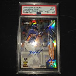 2020 Topps Chrome Yordan Alvarez Rookie Debut Auto (PSA MT 9)