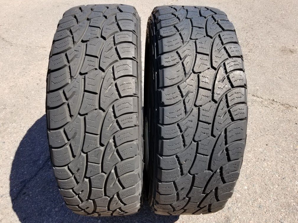 Pair of (2) LT275/65R20 Cooper Discoverer ATP All Terrain 10ply 20" Truck tires