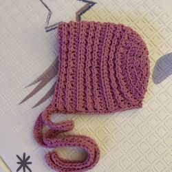 Handmade 0-3 Months Crochet Baby Bonnet 