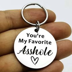 New! You’re My Favorite As#hole Keychain Boyfriend Husband Gifts For Him w Gift Bag