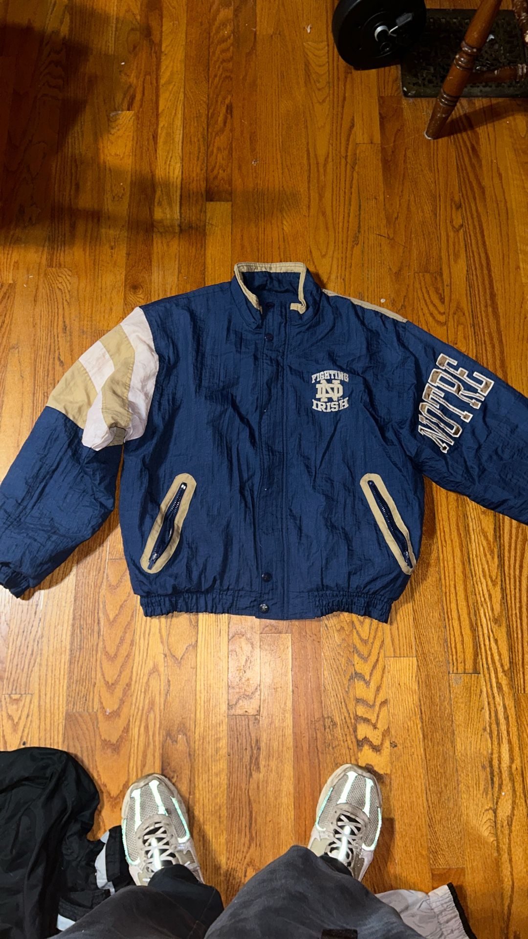 Rare Vintage Norte Dame Starter Puffer Jacket Embroidered Coat Men’s Size Medium