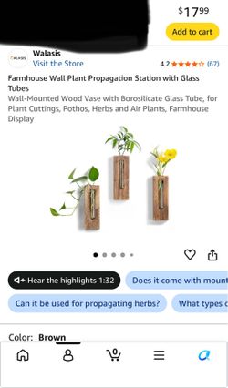 Farmhouse Wall Plant Propagation Station with Glass Tubes