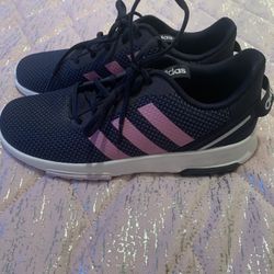 Adidas Purple Navy Blue Cloud foam Youth 6 Tennis Shoes 