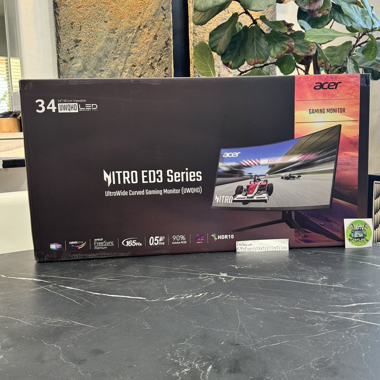 34” Acer Nitro Curved Gaming Monitor 165hz 1ms UWQHD