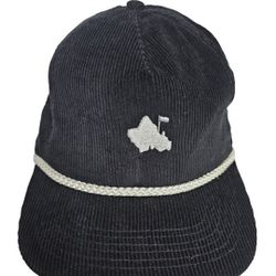 Oahu Golf Apparel OGA Island Embroidered Adjustable Strapback Cap Corduroy Black