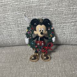 BaubleBar Christmas Mickey Mouse With Wreath Hand Bag/Key  Fob Charm NEW