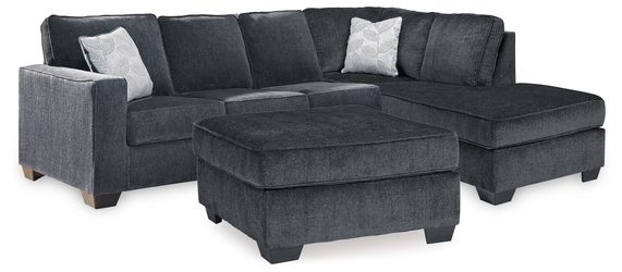 Altari Slate 2-Piece Sleeper Sectional and Ottoman
