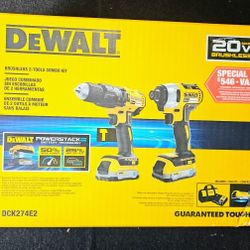 DEWALT 20V MAX POWERSTACK 2 Tool Combo Kit DCK274E2