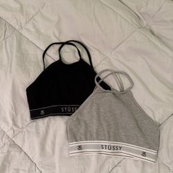 Stussy Halter Bra Top Small Black/Grey