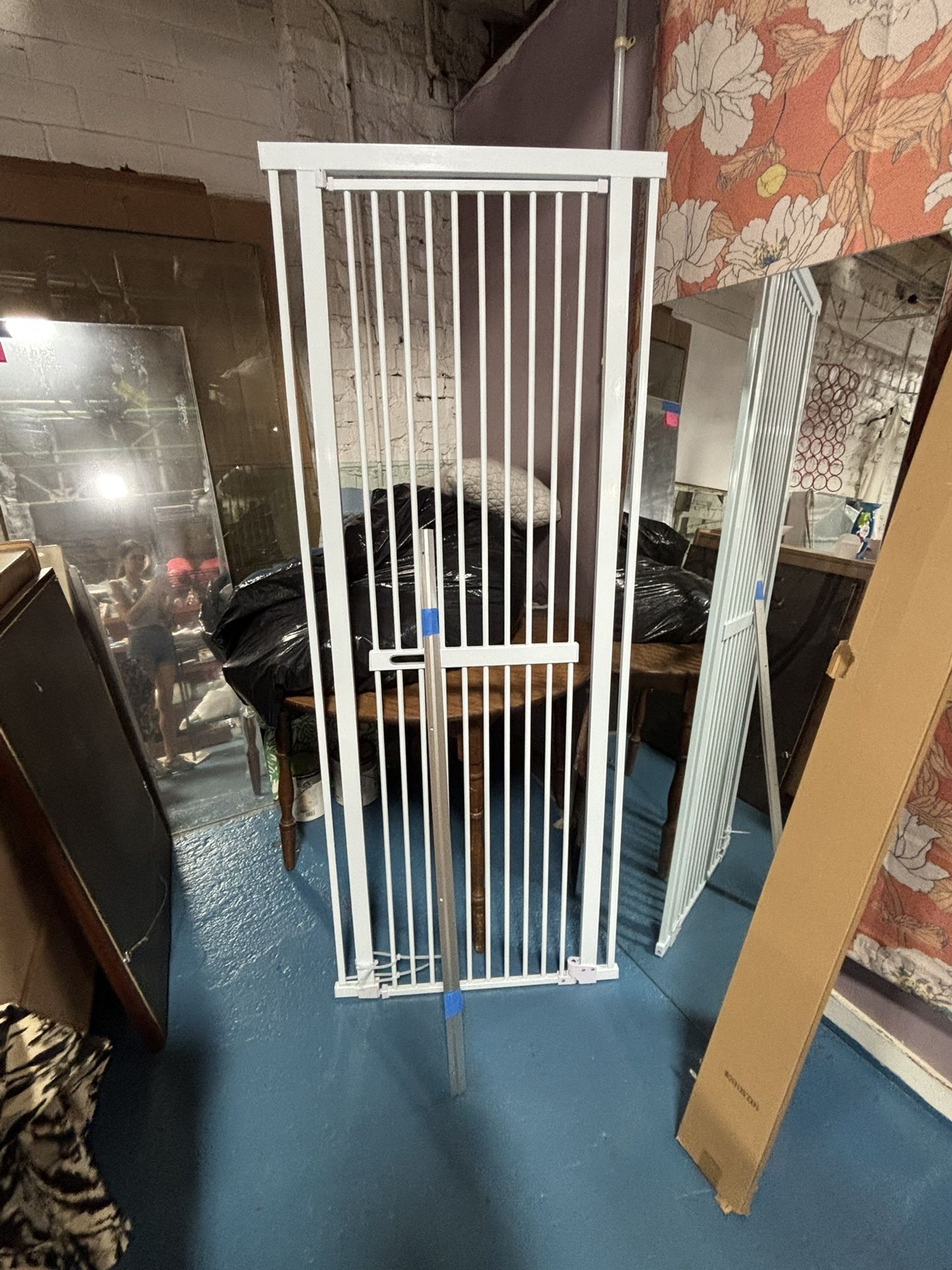 Extra tall baby gate with extenders fit a doorway