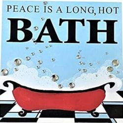 Red Claw Foot Tub Canvas Frame Home Decor Bathroom Decoration