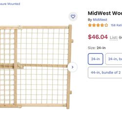 PET GATE - MidWest Wood/Wire Mesh Pet Gate