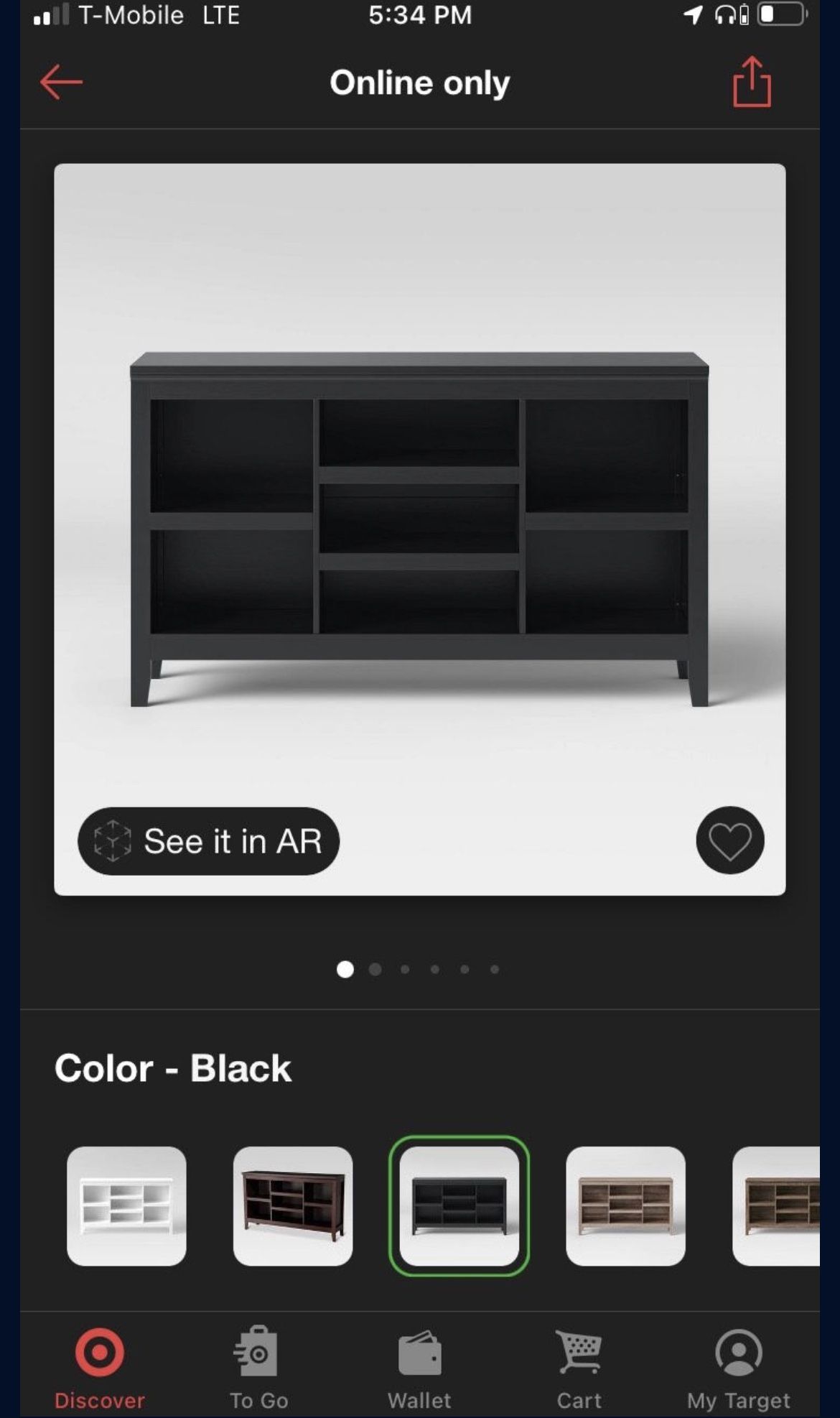 32” Carson Horizontal Bookcase With Adjustable Shelves Black