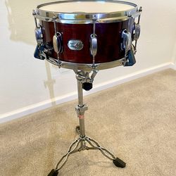 Artwood maple 14” Tama snare drum heavy duty rims rosewood lacquer finish & Ludwig medium duty stand $235 cash In Upland 91762