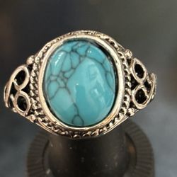 Sterling Silver Turquoise size 9 Ring