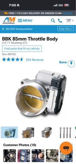 BBK throttle body 85mm