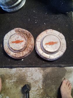 60's era vintage C-10 hubcaps