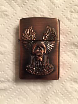 New - American Motorhead Skull Copper Lighter