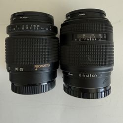 Promaster 28-80mm & 70-210mm Lens Bundle Minolta Sony A + Filters