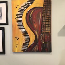 Guitar Piano Original Painting