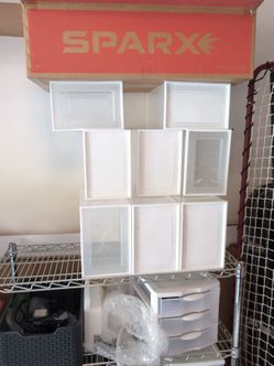 7 Plastic Shoe Box / Containers