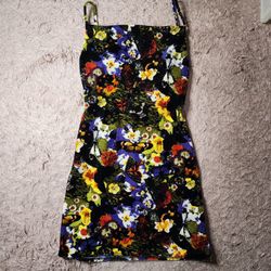 Urban Outfitters Floral/Butterfly Velvet Mini Dress Size XS