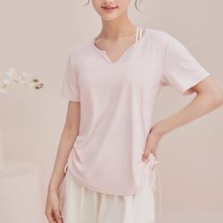 Newly designed stunning yoga short-sleeved top for women in summer ice-silk loose-fitting fitness set, sports t-shirt, training suit