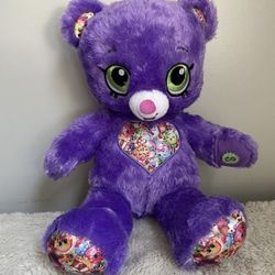 Build A Bear Shopkins Exclusive Teddy Bear Purple Plush  