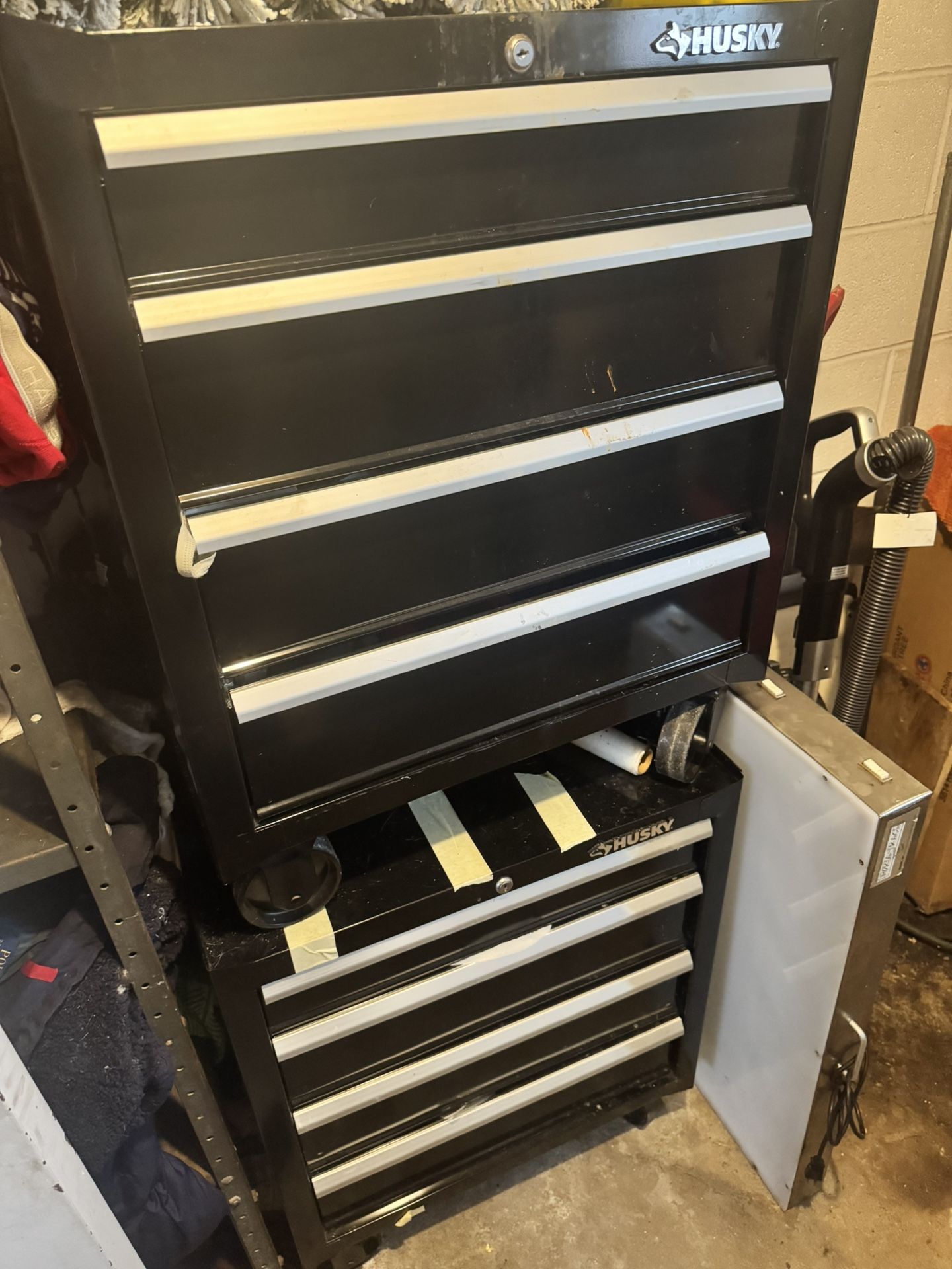 Barber Shop Chair And Husky Tool Box New 