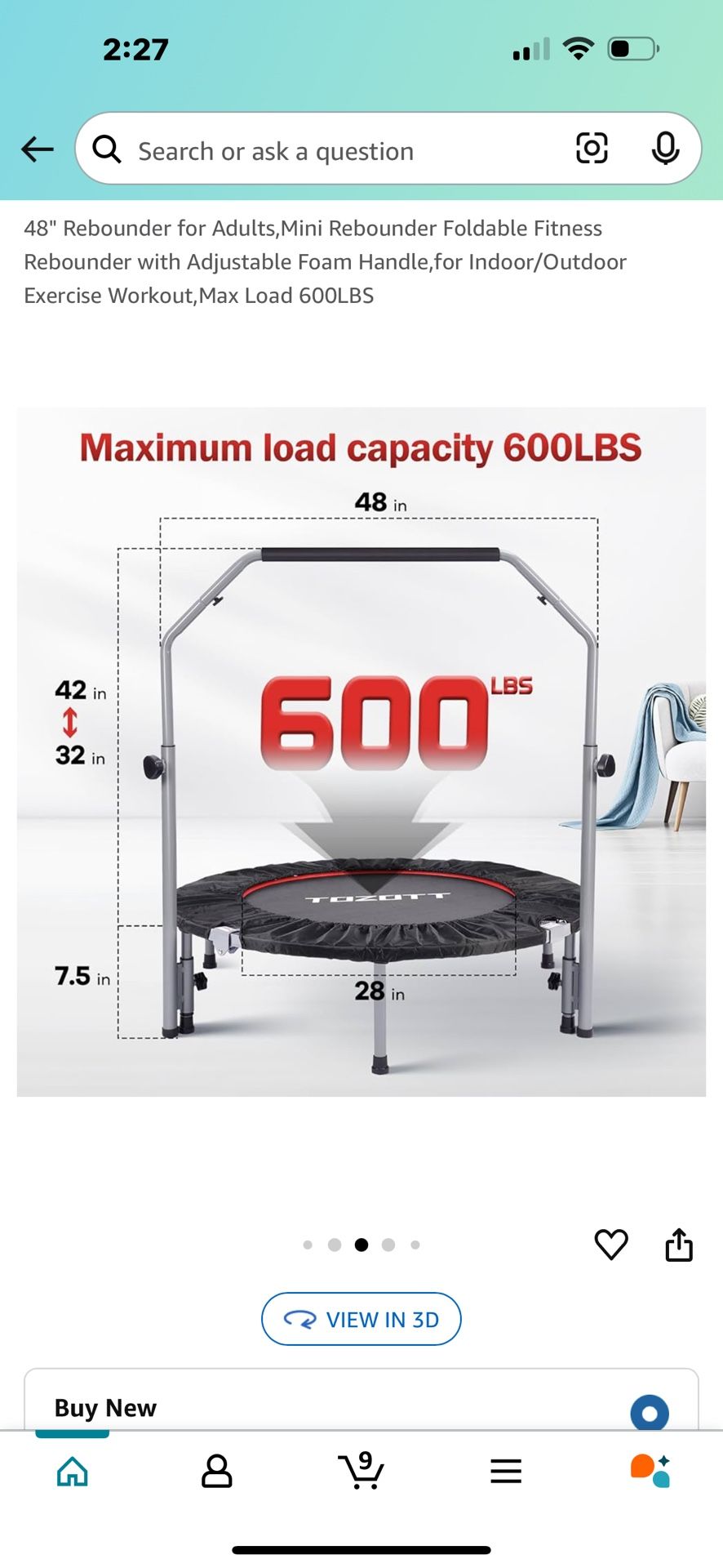Trampoline Individual New $$60
