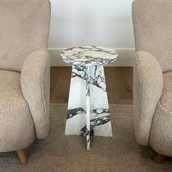 Calacatta Viola Marble End Table 