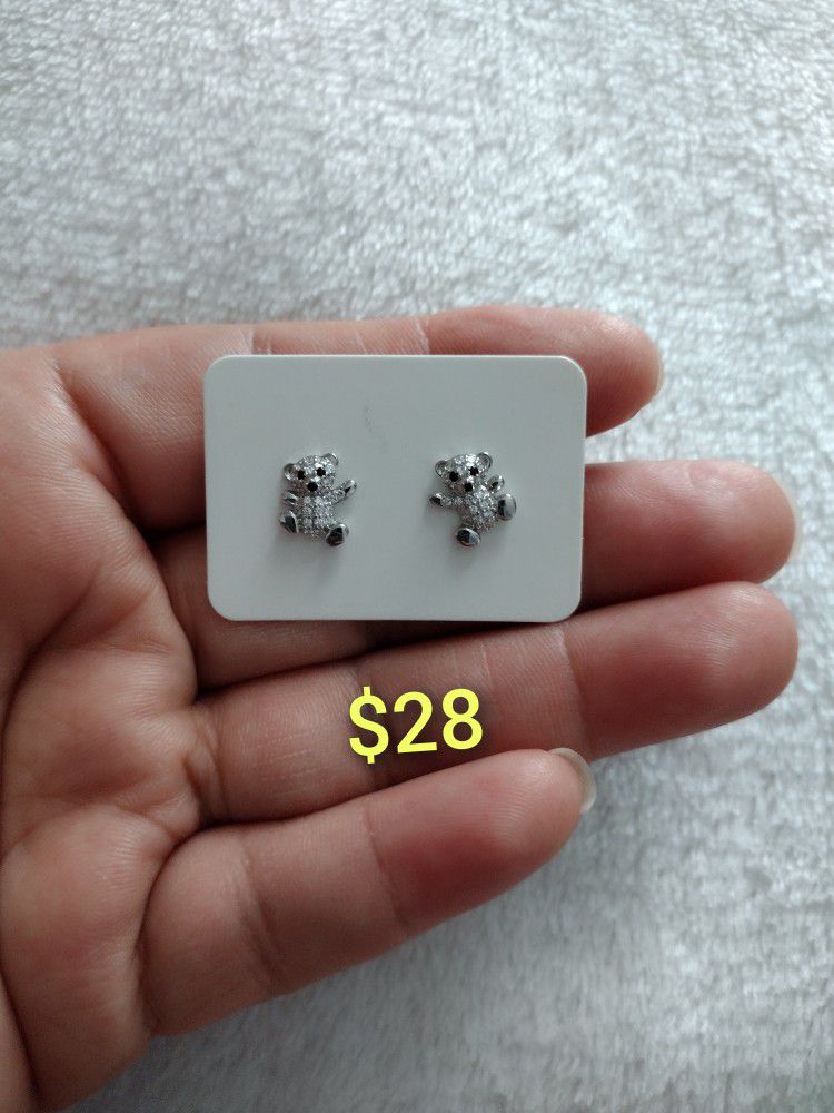 925 Sterling Silver Earrings/Aretes De Plata 925