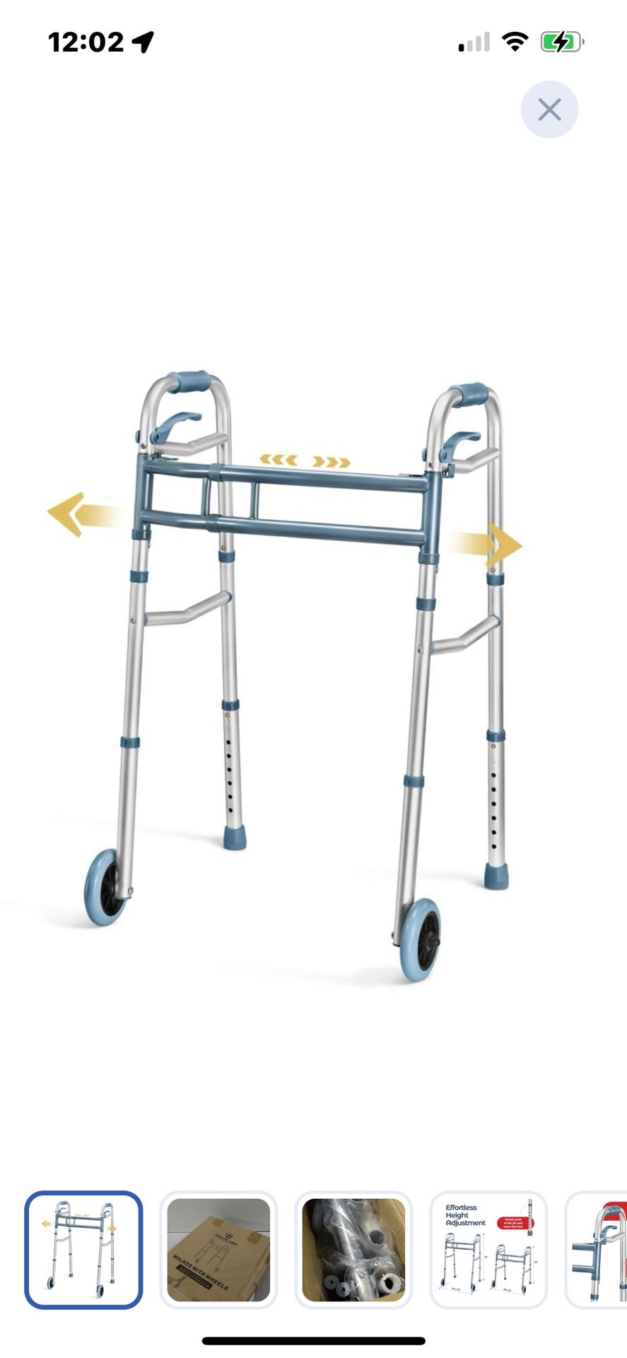 “New”Foldable Lightweight 2 Wheel Walker(retail$89)”Make Offer”